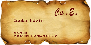 Csuka Edvin névjegykártya